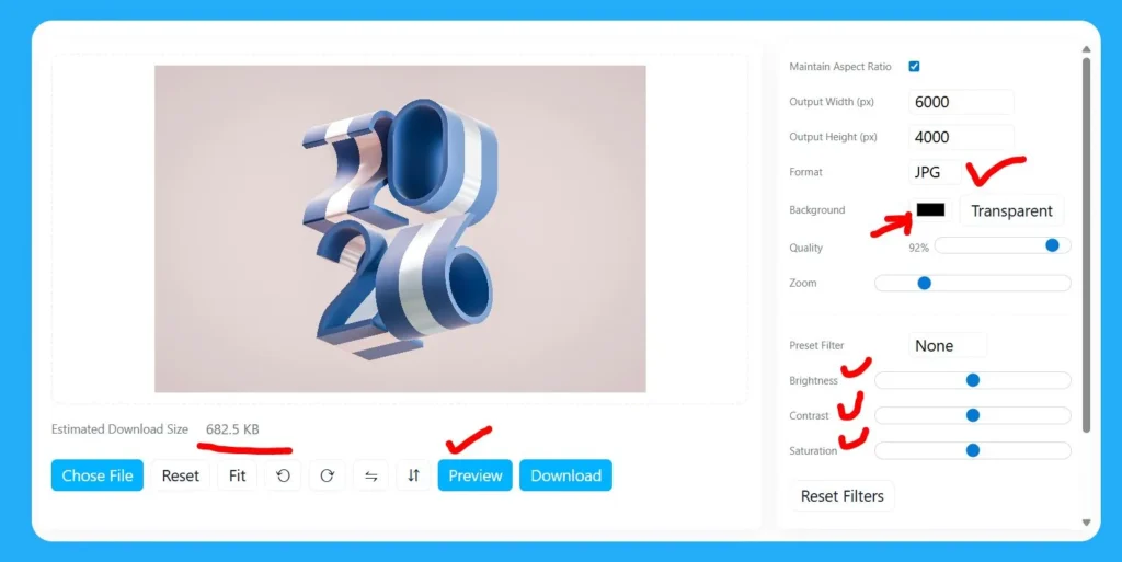 resize image to 25kb