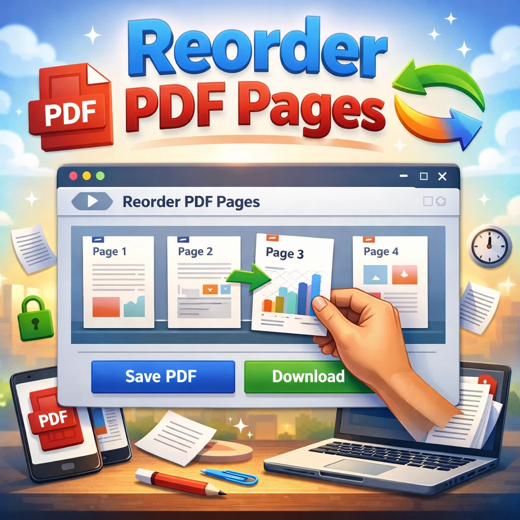 Reorder pdf pages - organize your pdf file for free.